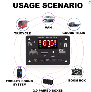 Amplificador Audio 80W Bluetooth USB FM
