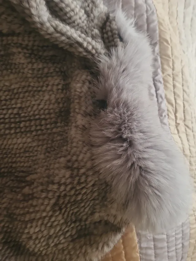 Capa de pelo vson con magas 3/4 natural