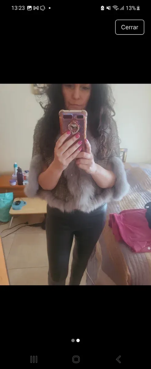 Capa de pelo vson con magas 3/4 natural