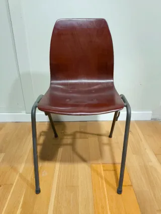 4 Sedie Vintage Flötotto in Legno e Metallo Originali