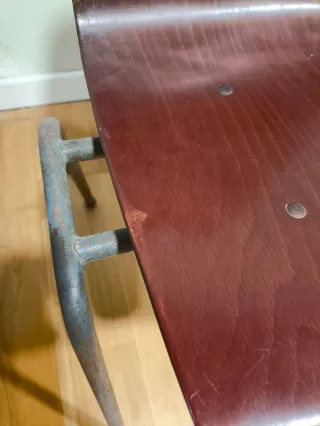 4 Sedie Vintage Flötotto in Legno e Metallo Originali