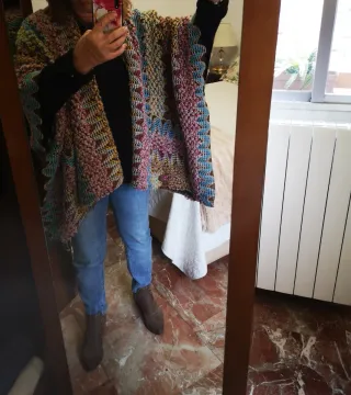 Poncho de Lana Multicolor Talla Única