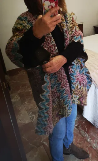 Poncho de Lana Multicolor Talla Única