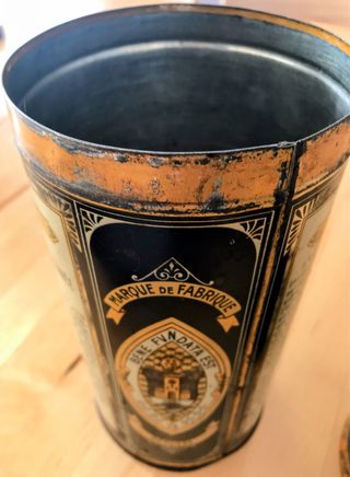 Scatola/barattolo/latta/scatola di latta in ottone/vintage