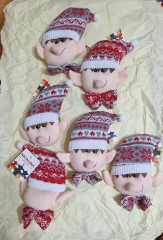 Set 6 Decorazioni Albero Natale Elfo 17x13cm
