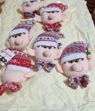 Set 6 Decorazioni Albero Natale Elfo 17x13cm