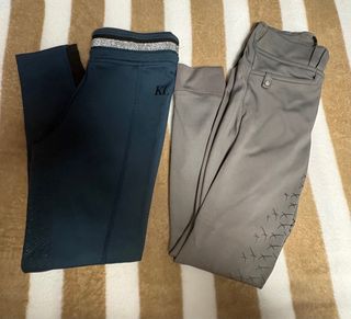 Pantalones de equitación KL grises y azul marino