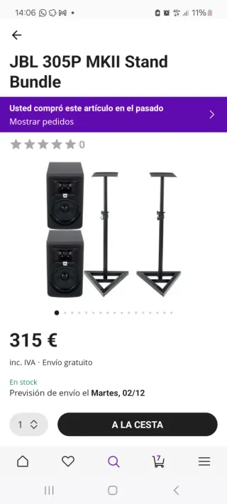 JBL 305P MKII Stand Bundle