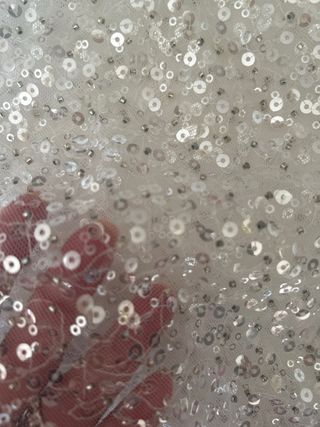 Top fiesta lentejuelas Zara plateado semi traspare