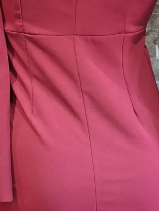 Vestido Burdeos Mangas Acampanadas