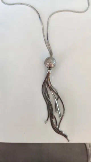 Collana vintage argento serpente sfera nappe