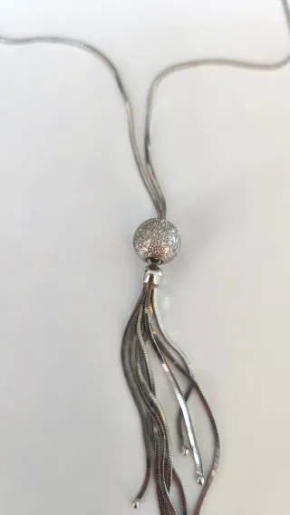 Collana vintage argento serpente sfera nappe