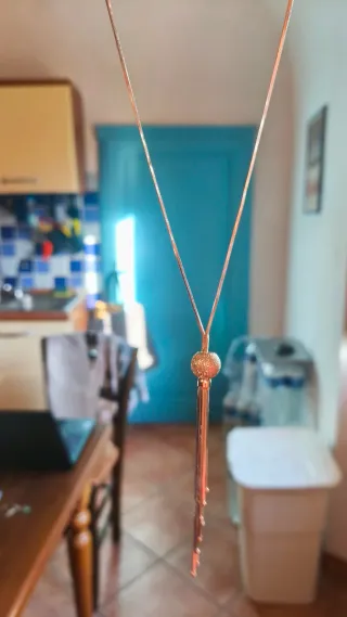 Collana vintage argento serpente sfera nappe