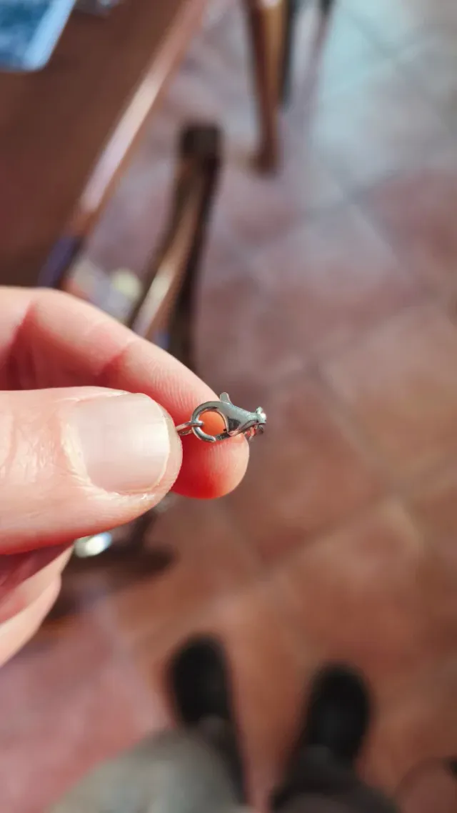 Collana vintage argento serpente sfera nappe