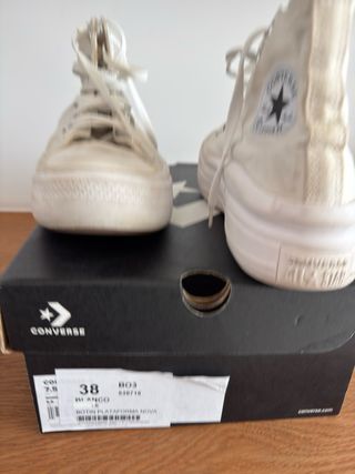 Converse All Star plataforma blancas T.38