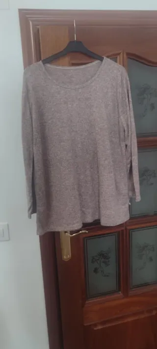 Jersey beige manga larga