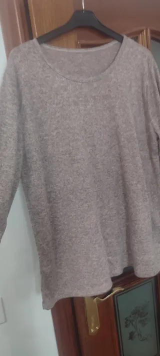 Jersey beige manga larga