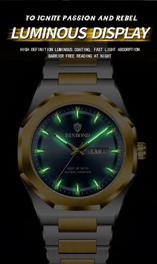 Reloj BINBOND Hombre Azul y Dorado