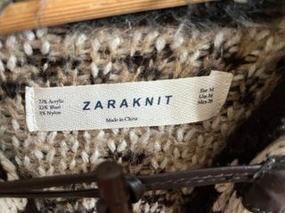 Abrigo punto Zara estilo étnico talla M