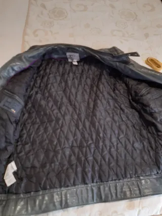 Cazadora Cuero Hombre Grafito