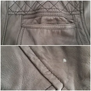 Cazadora Cuero Hombre Grafito