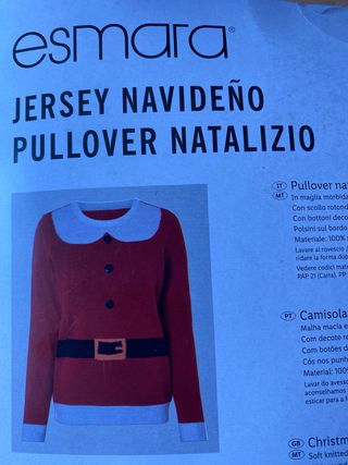 Jersey Navideño Papá Noel Esmara Talla M
