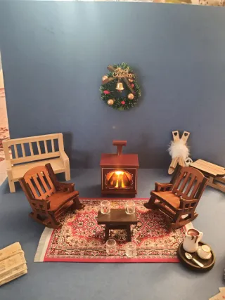 Set Miniatura Stanza Natalizia con Camino