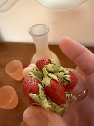 Bottiglia e 5 Bicchierini Vetro Satinato