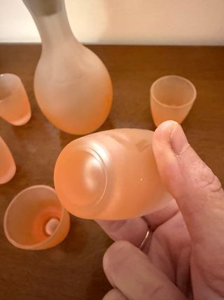 Bottiglia e 5 Bicchierini Vetro Satinato