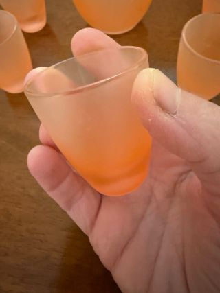 Bottiglia e 5 Bicchierini Vetro Satinato