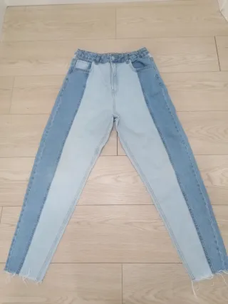 Pantalón vaquero bicolor