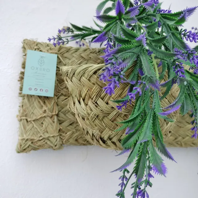 Macetero Doble Esparto Natural Estilo Boho