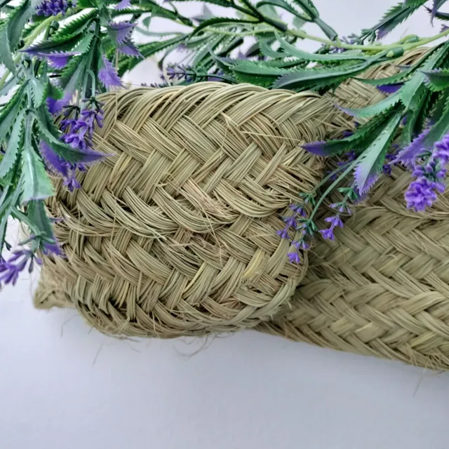 Macetero Doble Esparto Natural Estilo Boho