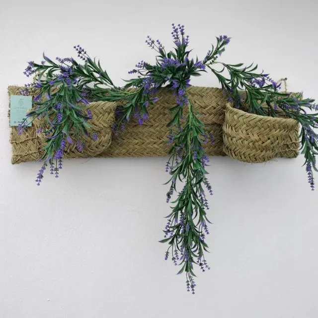 Macetero Doble Esparto Natural Estilo Boho