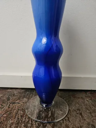 Jarra Vidro Azul Marinha Grande