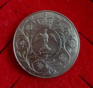 Moneda 25 peniques  Isabel II 1977