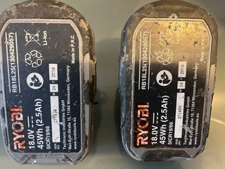 2 Baterías Ryobi RB18L25 18V 45Wh 2.5Ah