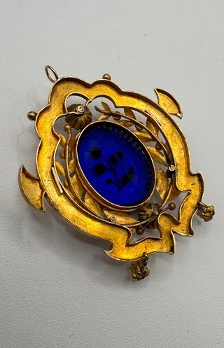 Colgante Oro 18kt Antiguo Azul