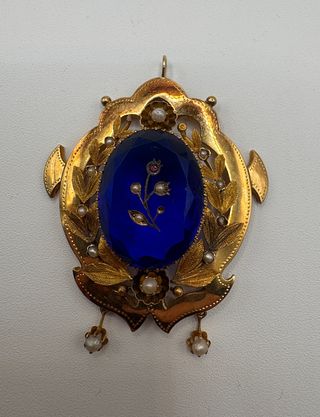Colgante Oro 18kt Antiguo Azul