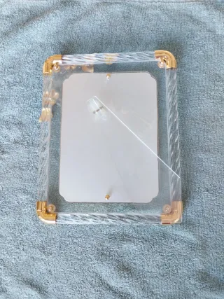 Marco de fotos 12x18 cristal y dorado