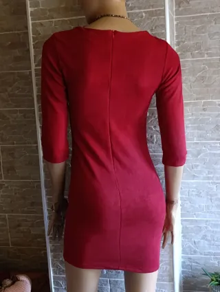 Vestido Terciopelo Burdeos con Perlas