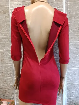 Vestido Terciopelo Burdeos con Perlas