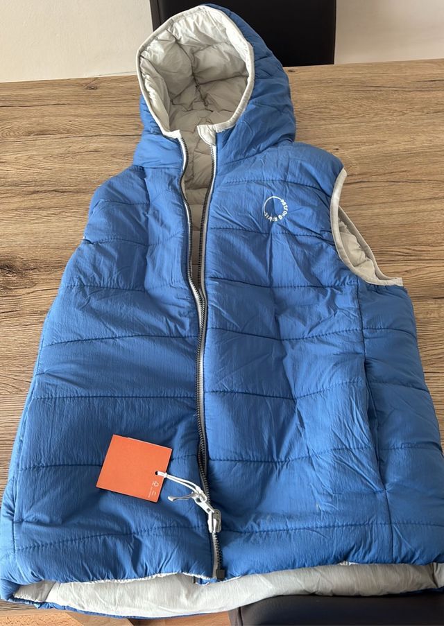Chaleco reversible azul y blanco Talla 11/12