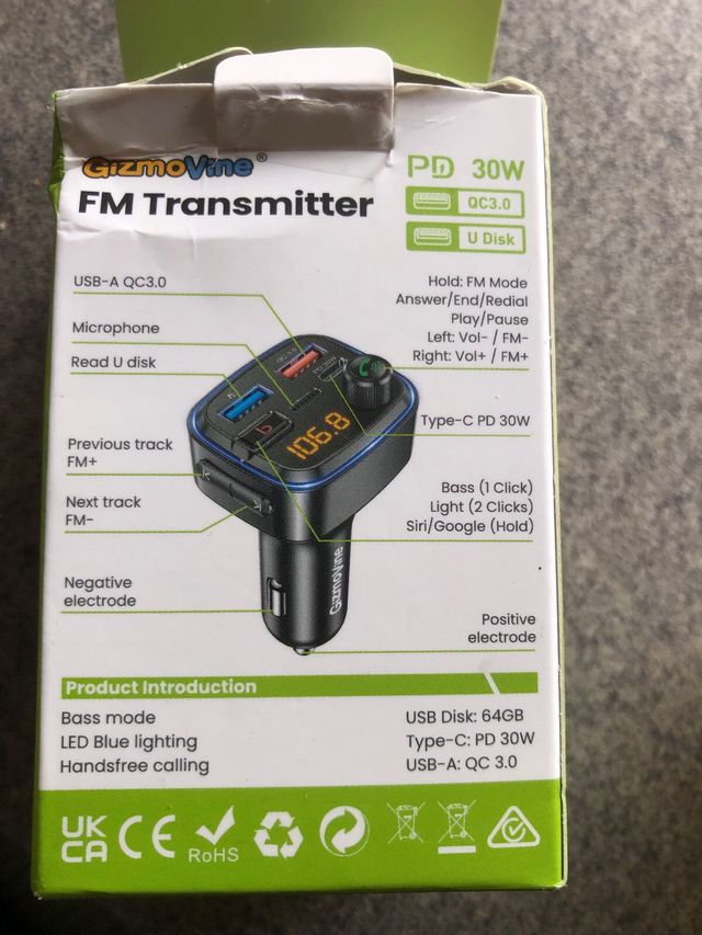 Transmissor FM para Carro GizmoVine C89