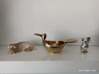 Centro de mesa bronce pájaro abstracto Valmazan