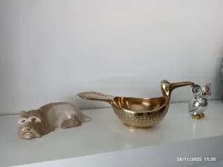 Centro de mesa bronce pájaro abstracto Valmazan