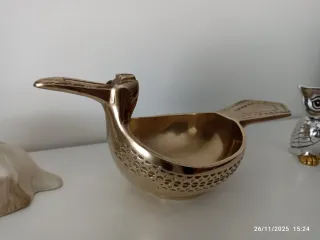 Centro de mesa bronce pájaro abstracto Valmazan