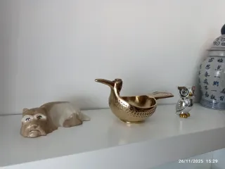 Centro de mesa bronce pájaro abstracto Valmazan