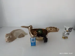 Centro de mesa bronce pájaro abstracto Valmazan