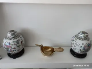 Centro de mesa bronce pájaro abstracto Valmazan